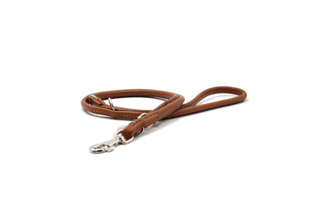 Leather leash round